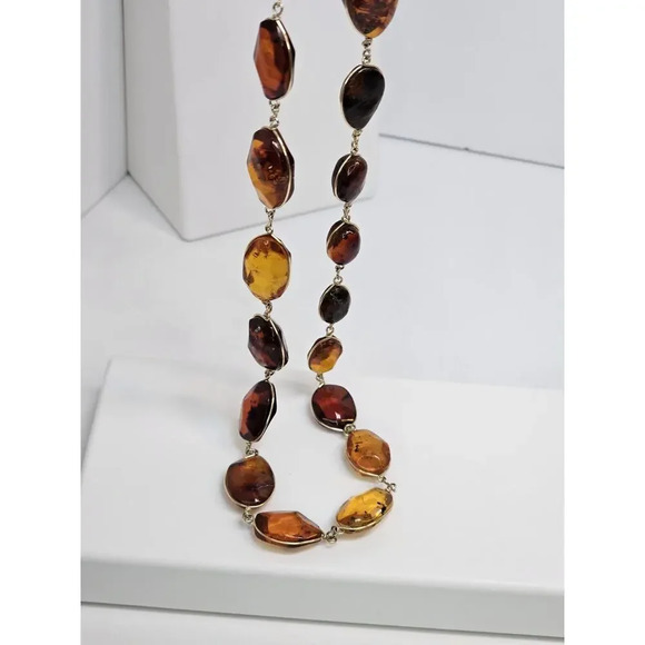 Vintage Handmade Delicate Large Amber Necklace [Variable Sizes] *Read Desc* - Picture 2 of 12